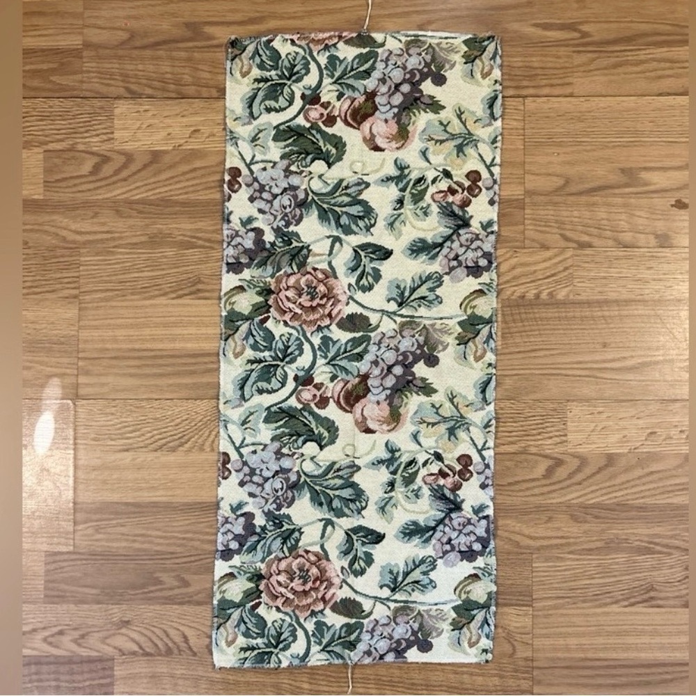 Vintage Floral Tapestry Panel Botanical Jacquard Wall Hanging Cottagecore Decor